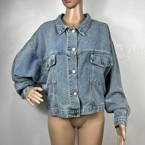 ❤️Last Chance Andree By Unit “Heat” Print Long Sleeve Jean Jacket Size S